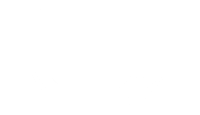 Logo en blanco de Doppler Austral